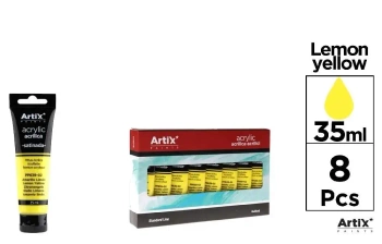 Farba akrylowa cytrynowo-żółta 35ml (8szt) - Artix