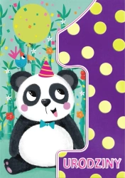 Karnet A5 Urodziny roczek - Panda - Henry