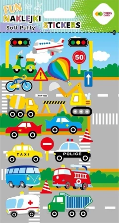 Naklejki 3D Soft Puffy Cars 110x205 HAPPY COLOR - GDD