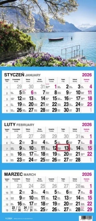 Kalendarz 2026 Trójdzielny Widok - O-press