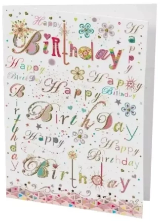 Karnet B6 + koperta Urodziny Złote napisy - Turnowsky