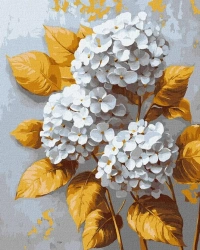 Malowanie po numerach - Złota hortensja 40x50cm - Ideyka