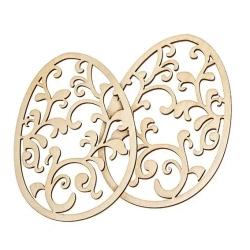 Drewniane ażurowe jajka 14cm 2szt - Dalprint dpCraft