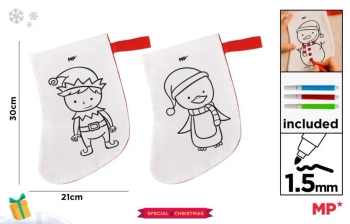 Skarpeta BN do malowania + flamastry elf / pingwin - MP Main Paper