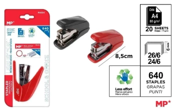 Zszywacz duży 60% mniej wysiłku 24/6 + zszywki MIX - MP Main Paper