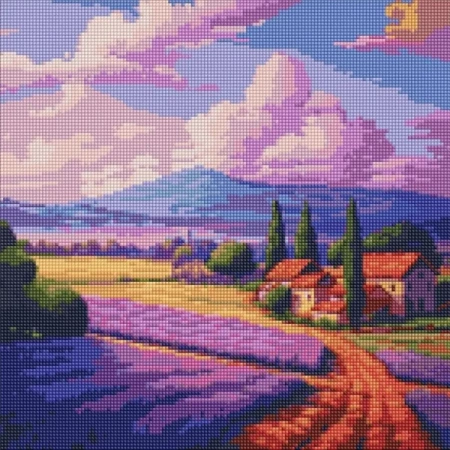 Diamentowa mozaika - Lawendowe pole 40x40cm - Ideyka