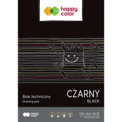 Paczka Blok techniczny czarny A4 170g Happy Color 20 sztuk