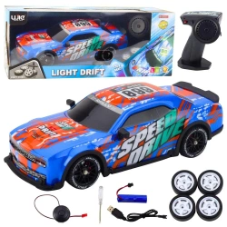 Auto sportowe R/C podświetlana karoseria niebieski - Leantoys