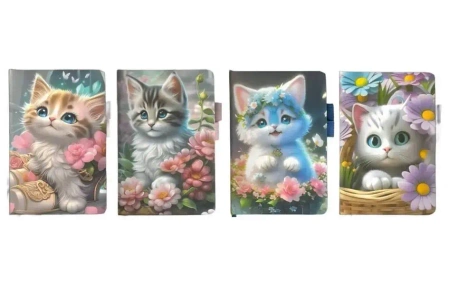 Notes C6 80K z gumką linia Kotek mix - Fandy