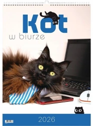 Kalendarz 2026 wieloplanszowy kot w biurze - Evena