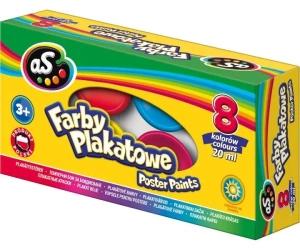 Farby plakatowe 8 kolorów 20ml AS - ASTRA papiernicze