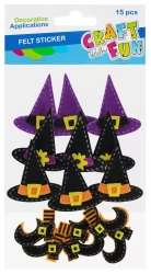 Ozdoba Dekoracyjna Filcowa Samoprzylepna Czarodziej 15 szt. Craft with Fun 572687