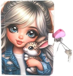 Pamiętnik z kłódką A6/64K gładki Dziewczynka z kr