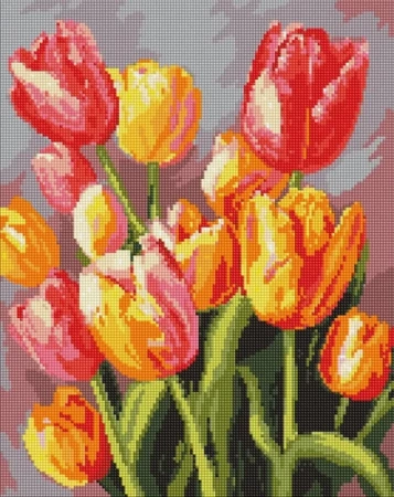 Diamentowa mozaika - Wiosenny bukiet 40x50cm - Ideyka