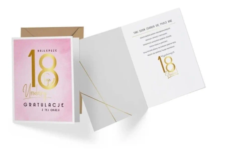 Karnet V-008 Urodziny 18 - Kukartka
