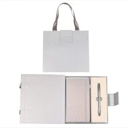 Długopis + notes Elegant premium srebrny - Cresco