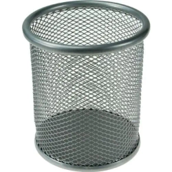 Pojemnik na długopisy siatka srebrny - Titanum