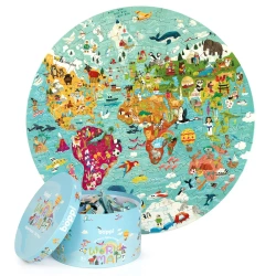 Puzzle okrągłe Mapa Świata Boppi 150 elementów