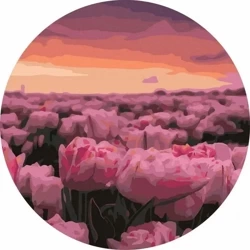 Malowanie po numerach okrągłe - Pole tulipanów 40 - Twoje Hobby