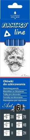 Ołówki do szkicowania 6szt 3B-2H - Titanum