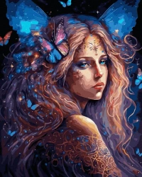 Malowanie po numerach czarne płótno - Wróżka Motyl - Twoje Hobby