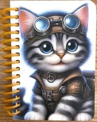 Kołonotatnik ozdobny A7/64K gładki Kot - Fresh