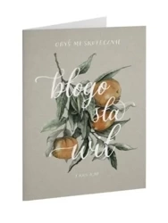 Kartka składana - Obyś mi - Mandarynka - Szaron