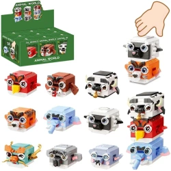 Klocki zwierzątko naciskane + 120 elementów MIX - Trifox