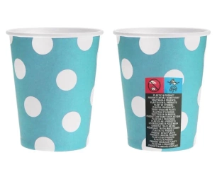 Kubeczki papierowe błękitne groszki 270ml 6szt - Godan
