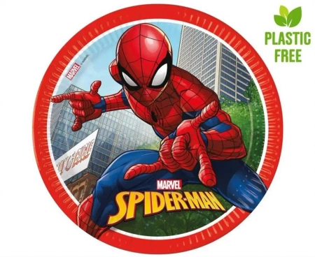 Talerzyki papierowe Spiderman 23cm 8szt - Godan