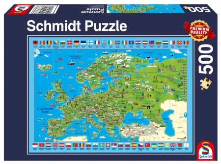 Puzzle 500 PQ Odkrywanie Europy 108401 - Schmidt Puzzle