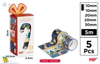 Taśmy dekoracyjne świąteczne washi 5szt - MP Main Paper