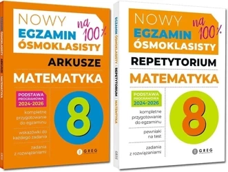 NOWY EGZAMIN ÓSMOKLASISTY REPETYTORIUM + ARKUSZE MATEMATYKA 2024-2026 - Roman Gancarczyk