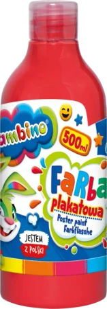Farba plakatowa czerwona 500ml BAMBINO - ST-MAJEWSKI