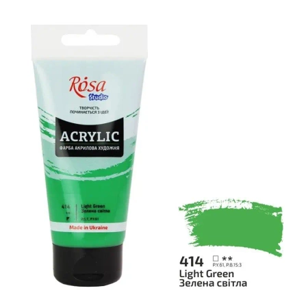Farba akrylowa light green 414 75ml - Rosa