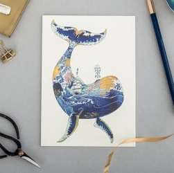 Karnet A095 B6 + koperta Wieloryb - DM Collection