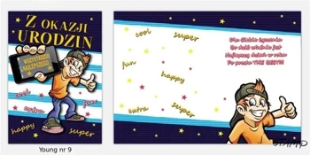 Karnet Young B6 + koperta nr 009 Urodziny - Stamp