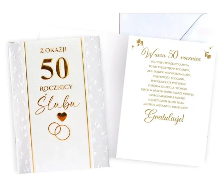 Karnet Rocznica ślubu 50 - Kukartka