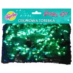 Torebka cekinowa zielono-czarna - STNUX