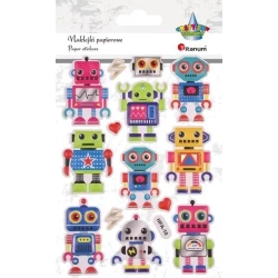 Naklejki wypukłe roboty mix 14szt. - Titanum