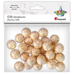 Kulki styropianowe 20mm 30szt złote - Titanum