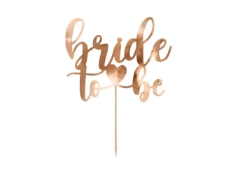 Topper Bride to be różowe złoto 17.5 cm - PartyDeco