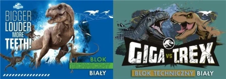 Blok rysunkowy A4/10K biały Jurassic Park - Beniamin