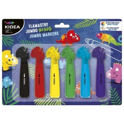 Flamastry Jumbo Dinozaury 6 kolorów KIDEA - DERFORM