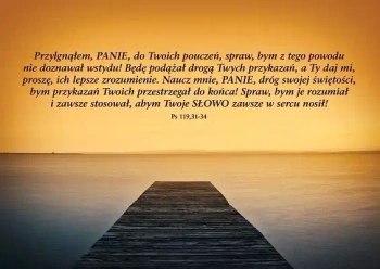 Kartka z wersetem. Przylgnąłem, Panie, do Twoich pouczeń...