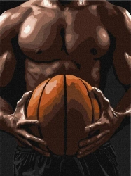 Malowanie po numerach - Tors koszykarza 30x40cm - Ideyka