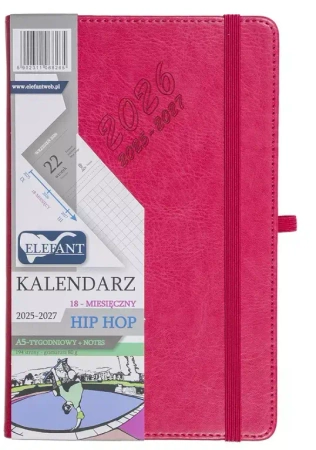 Kalendarz 2025/2027 A5 18M + notes Hip Hop karmaz. - praca zbiorowa