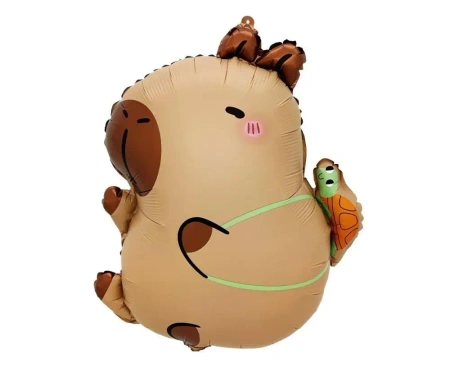 Balon foliowy Kapibara z żółwikiem 44x38cm - Godan