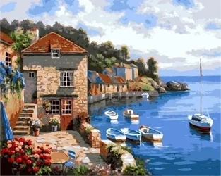 Malowanie po numerach - 40x50cm Taras nad morzem - Titanum