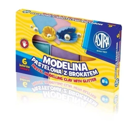 Modelina 6 kolorów pastelowa z brokatem ASTRA - ASTRA papiernicze